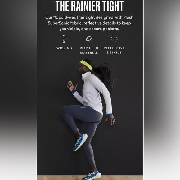 NWOT Athleta Rainier Tights Fleece Lined Black (Large) - Picture 12 of 12